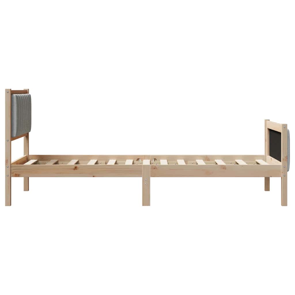 Bedframe Bruin en lichtgrijs 90 x 200 cm Massief grenenhout is nu te koop bij PeponiXL, paradijselijk wonen!