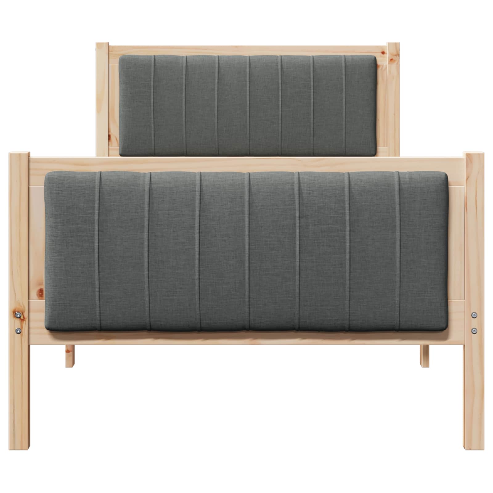 Bedframe Bruin en donkergrijs 90 x 200 cm Massief grenenhout is nu te koop bij PeponiXL, paradijselijk wonen!