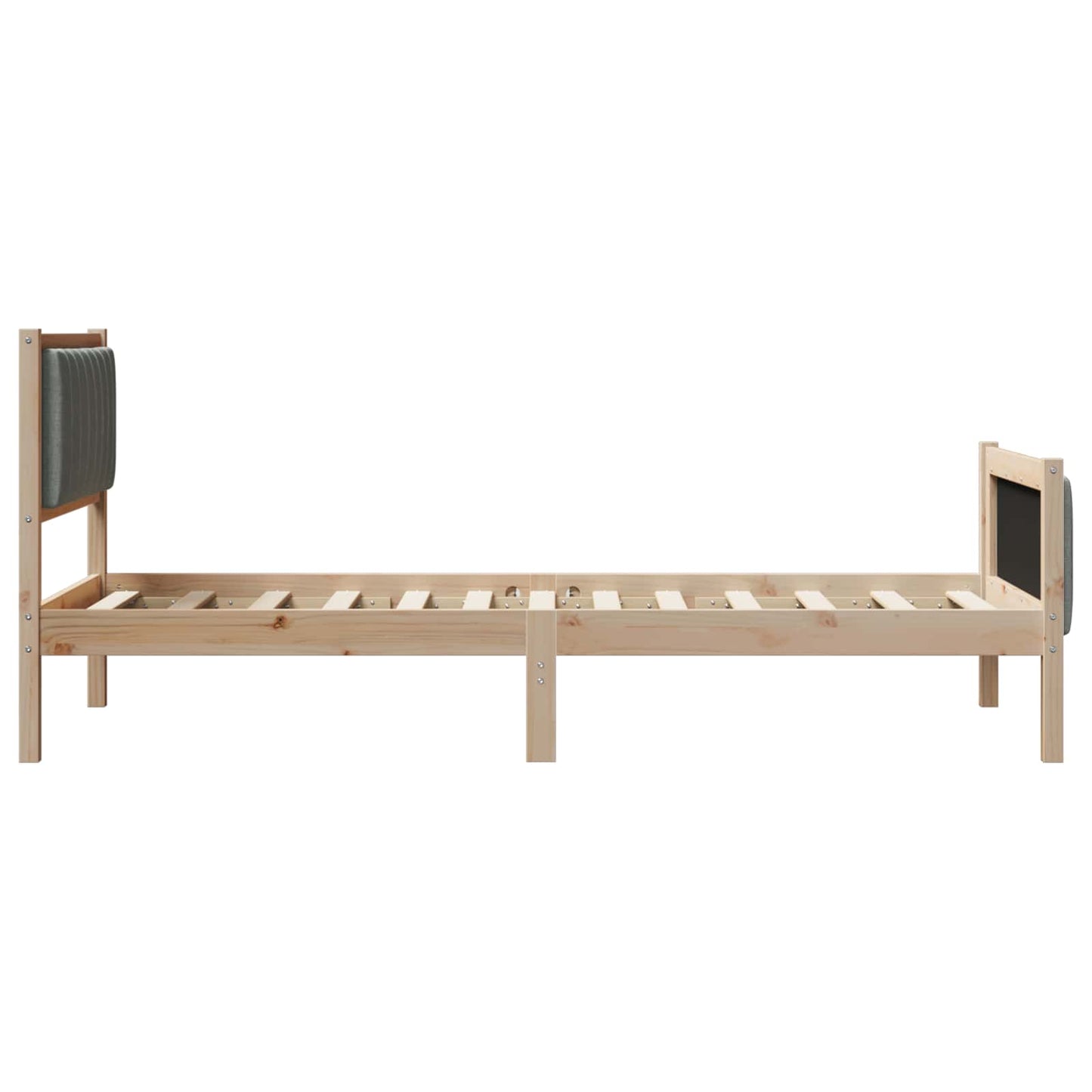 Bedframe Bruin en donkergrijs 90 x 200 cm Massief grenenhout is nu te koop bij PeponiXL, paradijselijk wonen!