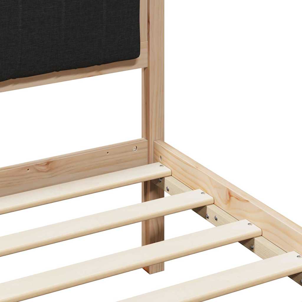 Bedframe Bruin en zwart 90 x 200 cm Massief grenenhout is nu te koop bij PeponiXL, paradijselijk wonen!