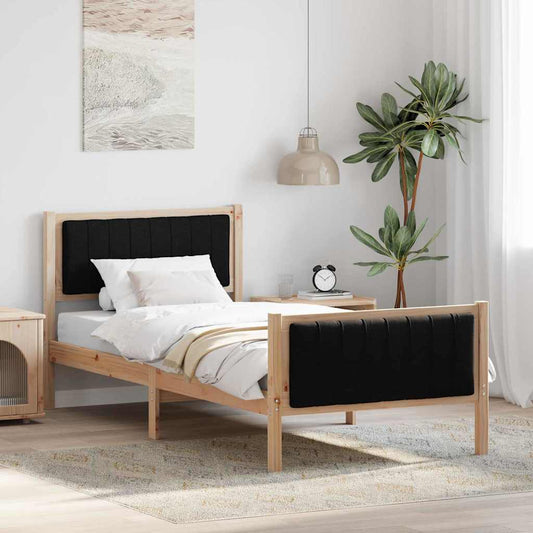 Bedframe Bruin en zwart 90 x 200 cm Massief grenenhout is nu te koop bij PeponiXL, paradijselijk wonen!
