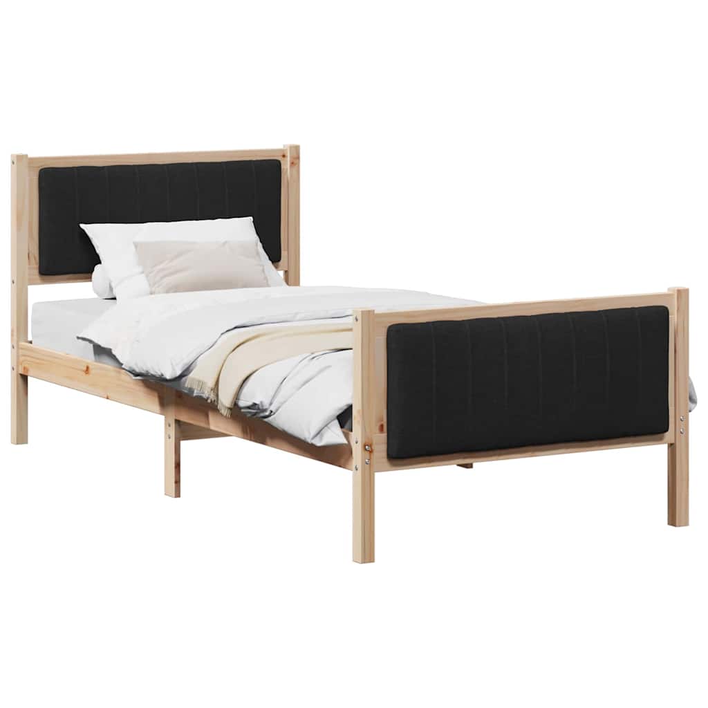 Bedframe Bruin en zwart 90 x 200 cm Massief grenenhout is nu te koop bij PeponiXL, paradijselijk wonen!