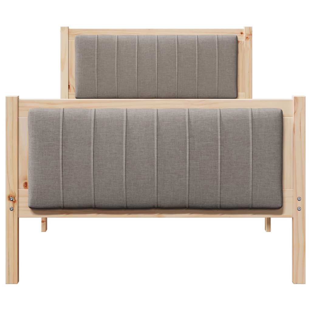 Bedframe Bruin en taupe 90 x 200 cm Massief grenenhout is nu te koop bij PeponiXL, paradijselijk wonen!