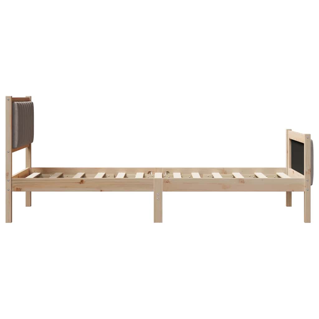 Bedframe Bruin en taupe 90 x 200 cm Massief grenenhout is nu te koop bij PeponiXL, paradijselijk wonen!