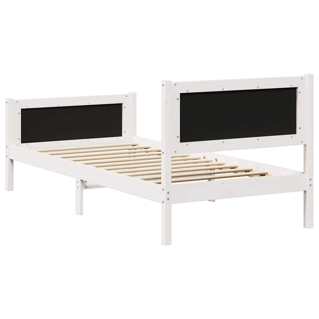 Bedframe Wit en lichtgrijs 90 x 200 cm Massief grenenhout is nu te koop bij PeponiXL, paradijselijk wonen!