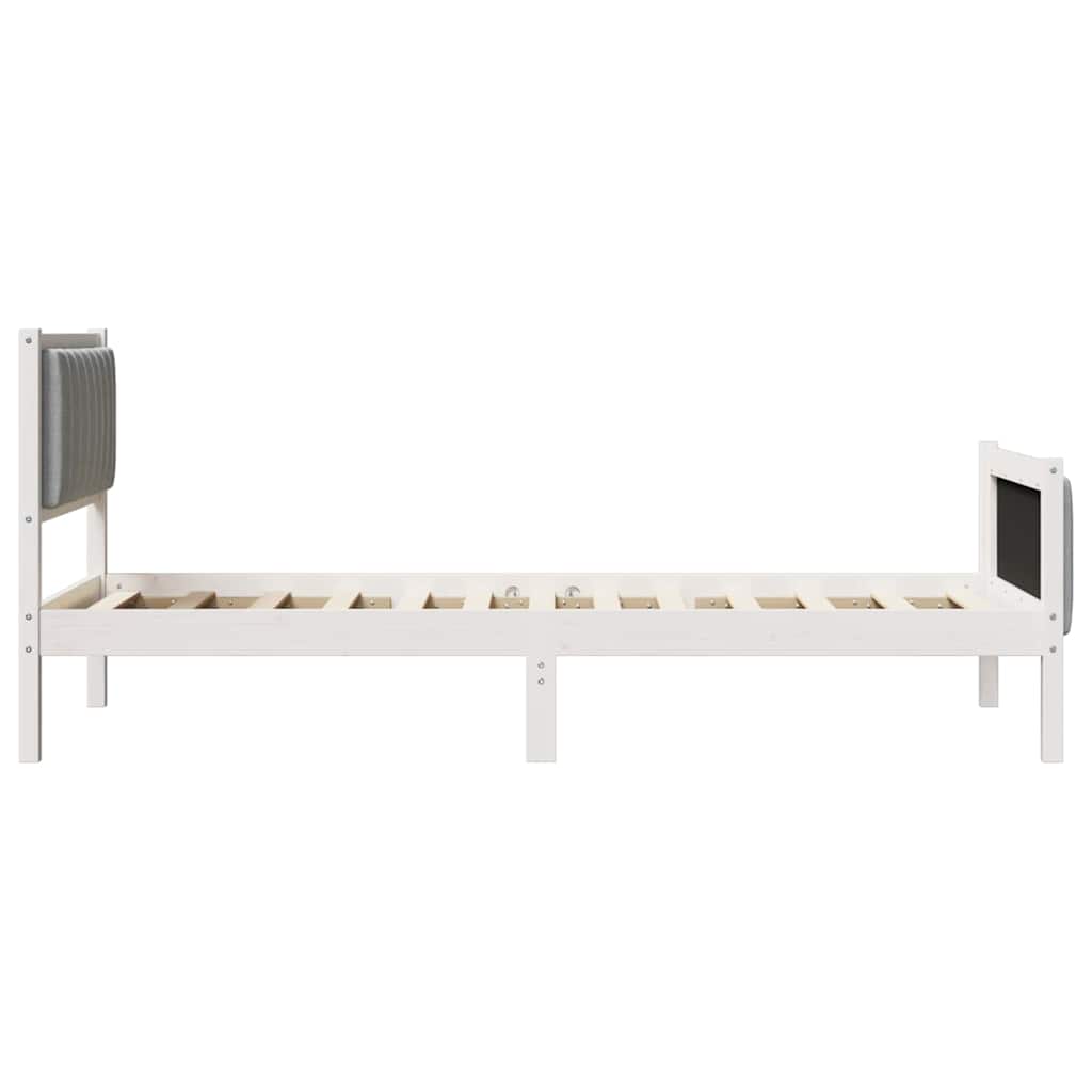 Bedframe Wit en lichtgrijs 90 x 200 cm Massief grenenhout is nu te koop bij PeponiXL, paradijselijk wonen!