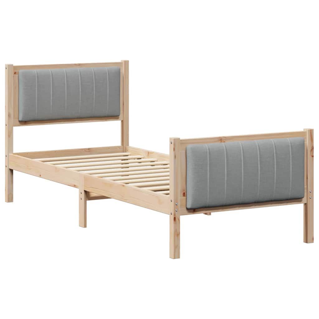 Bedframe Bruin en lichtgrijs 80 x 200 cm Massief grenenhout is nu te koop bij PeponiXL, paradijselijk wonen!