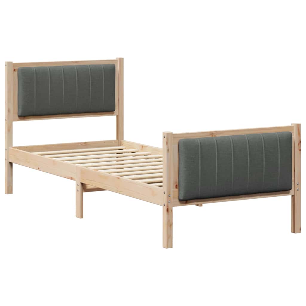 Bedframe Bruin en donkergrijs 80 x 200 cm Massief grenenhout is nu te koop bij PeponiXL, paradijselijk wonen!
