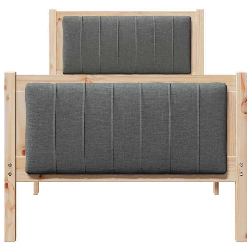 Bedframe Bruin en donkergrijs 80 x 200 cm Massief grenenhout is nu te koop bij PeponiXL, paradijselijk wonen!