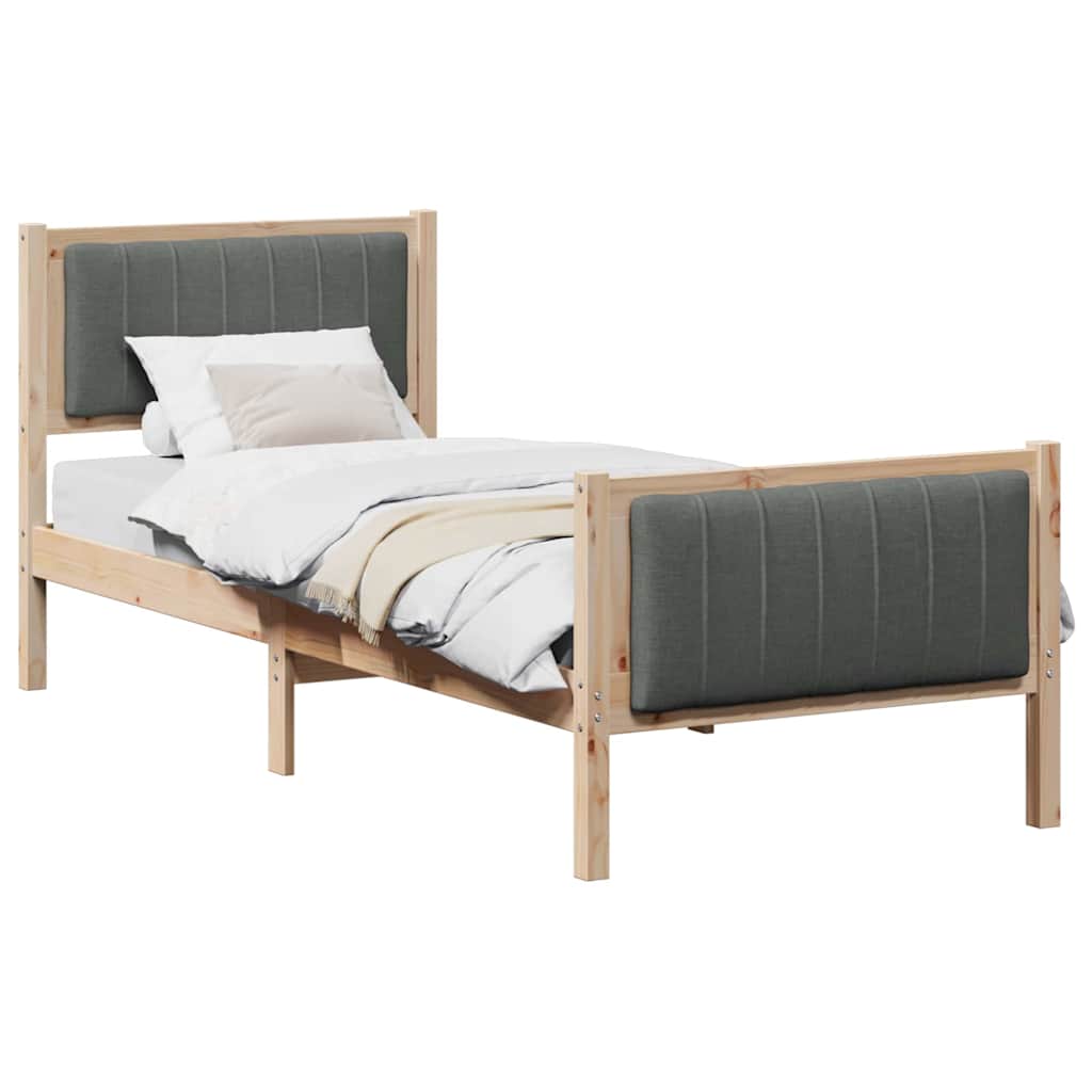 Bedframe Bruin en donkergrijs 80 x 200 cm Massief grenenhout is nu te koop bij PeponiXL, paradijselijk wonen!
