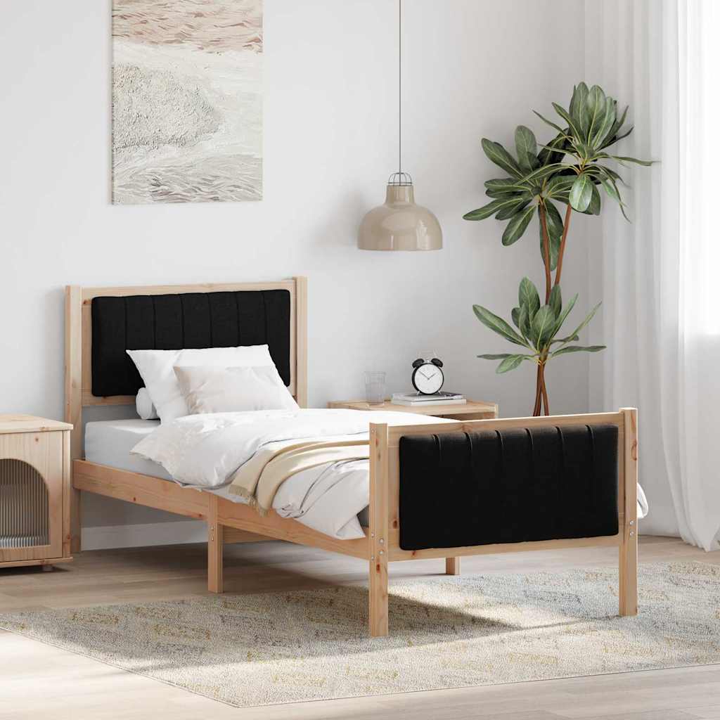 Bedframe Bruin en zwart 80 x 200 cm Massief grenenhout is nu te koop bij PeponiXL, paradijselijk wonen!