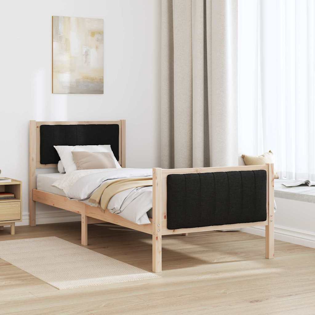 Bedframe Bruin en zwart 80 x 200 cm Massief grenenhout is nu te koop bij PeponiXL, paradijselijk wonen!