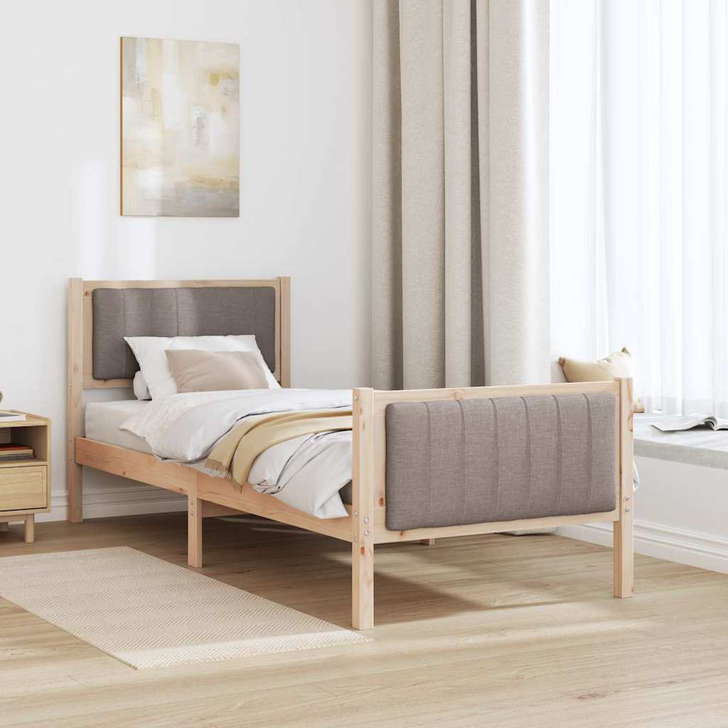 Bedframe Bruin en taupe 80 x 200 cm Massief grenenhout is nu te koop bij PeponiXL, paradijselijk wonen!