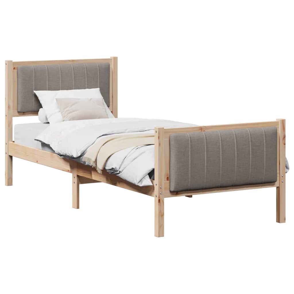Bedframe Bruin en taupe 80 x 200 cm Massief grenenhout is nu te koop bij PeponiXL, paradijselijk wonen!