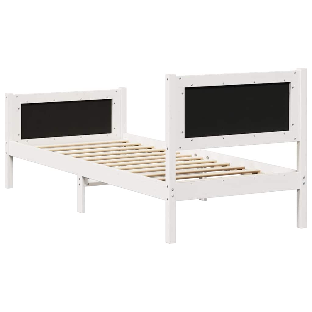 Bedframe Wit en lichtgrijs 80 x 200 cm Massief grenenhout is nu te koop bij PeponiXL, paradijselijk wonen!