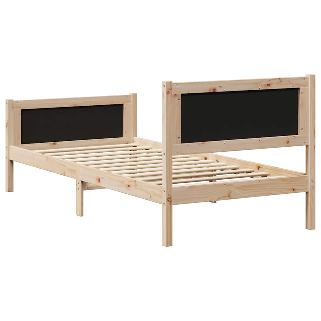 Bedframe Bruin en lichtgrijs 90 x 190 cm Massief grenenhout is nu te koop bij PeponiXL, paradijselijk wonen!