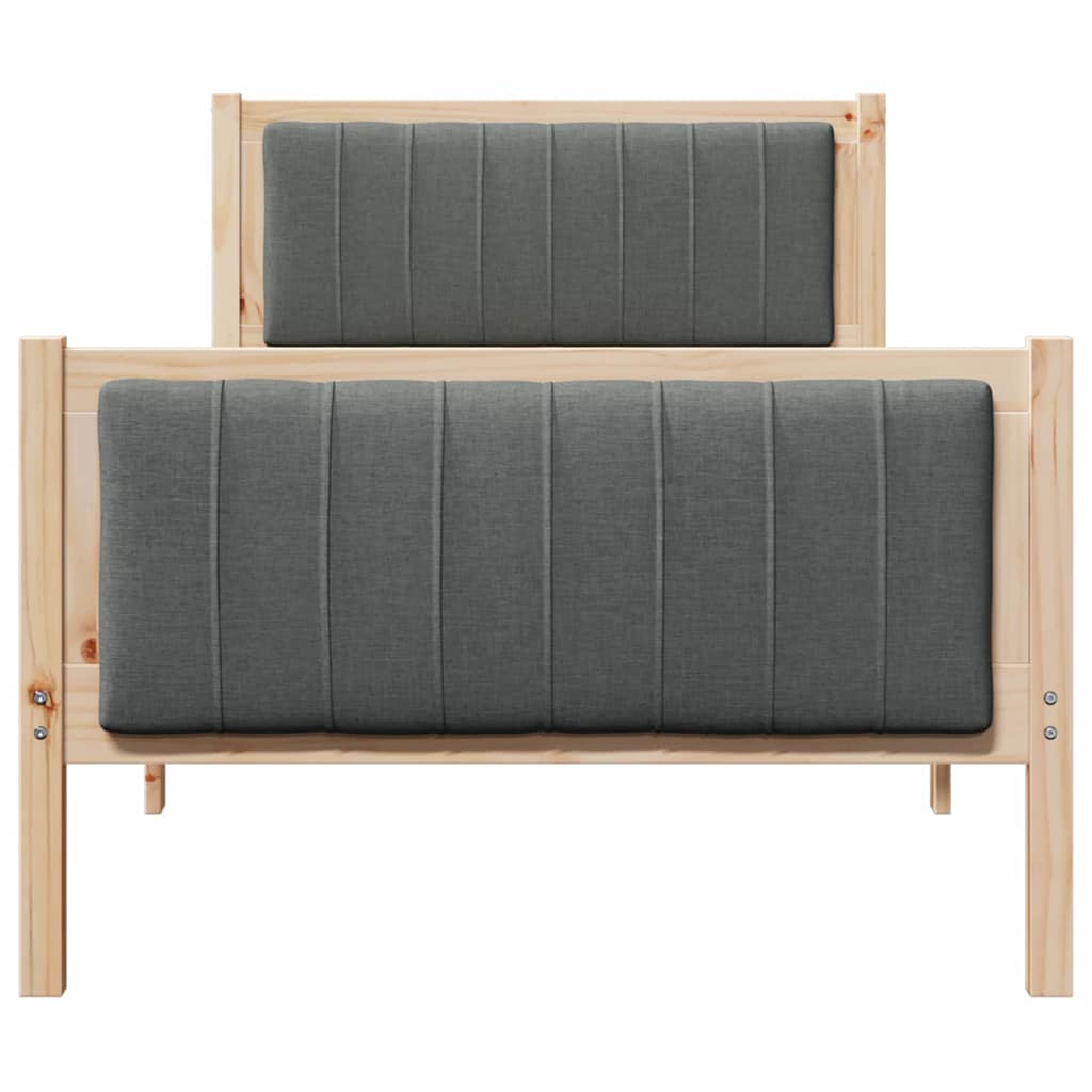 Bedframe Bruin en donkergrijs 90 x 190 cm Massief grenenhout is nu te koop bij PeponiXL, paradijselijk wonen!
