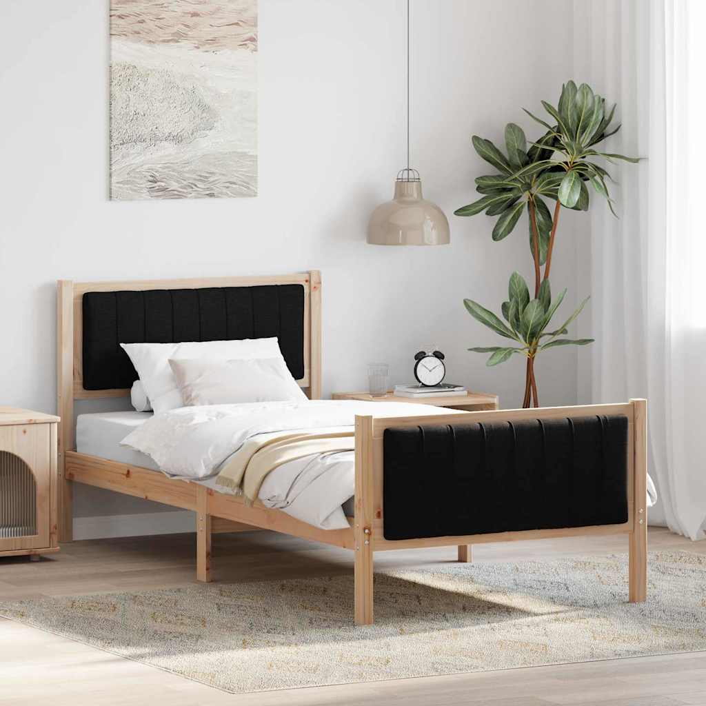 Bedframe Bruin en zwart 90 x 190 cm Massief grenenhout is nu te koop bij PeponiXL, paradijselijk wonen!