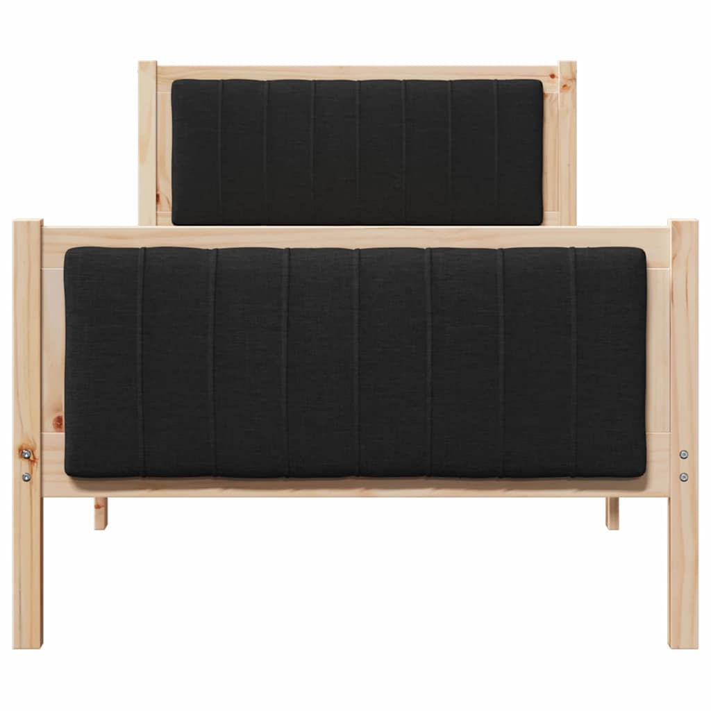 Bedframe Bruin en zwart 90 x 190 cm Massief grenenhout is nu te koop bij PeponiXL, paradijselijk wonen!