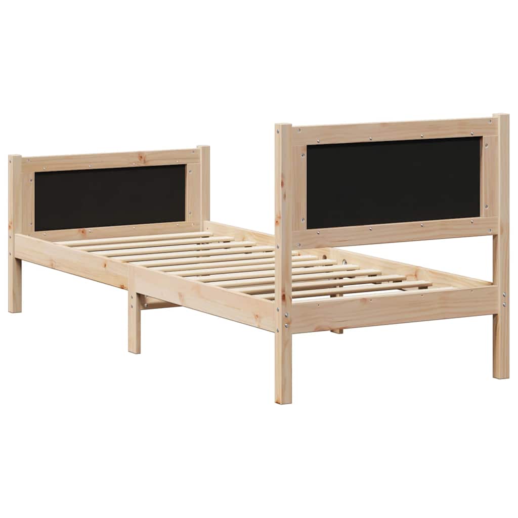 Bedframe Bruin en donkergrijs 75 x 190 cm Massief grenenhout is nu te koop bij PeponiXL, paradijselijk wonen!
