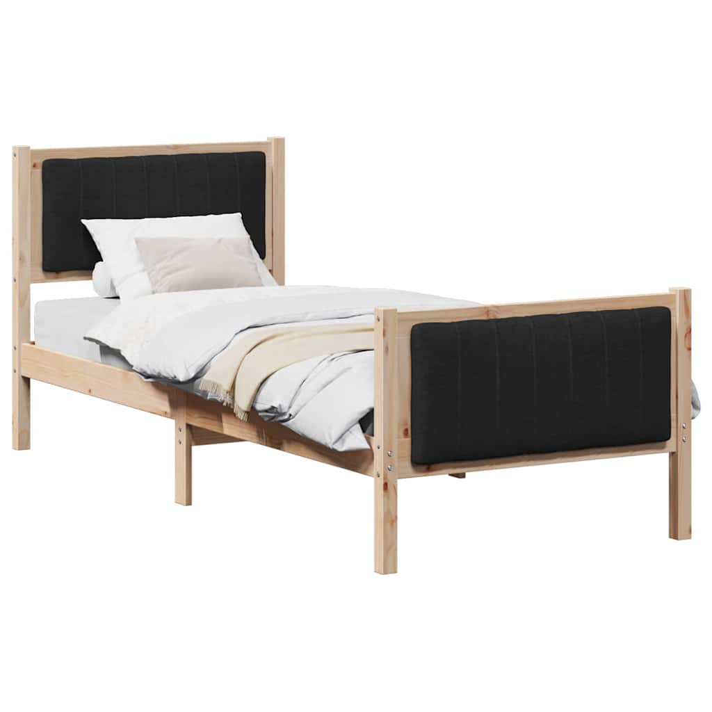 Bedframe Bruin en zwart 75 x 190 cm Massief grenenhout is nu te koop bij PeponiXL, paradijselijk wonen!