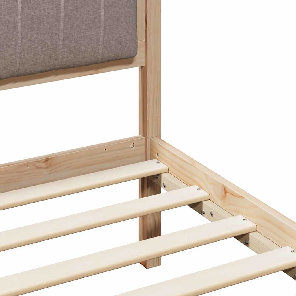 Bedframe Bruin en taupe 75 x 190 cm Massief grenenhout is nu te koop bij PeponiXL, paradijselijk wonen!