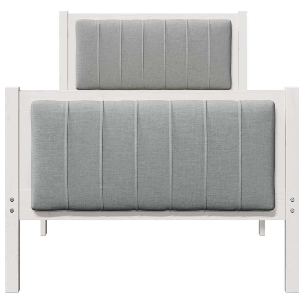 Bedframe Wit en lichtgrijs 75 x 190 cm Massief grenenhout is nu te koop bij PeponiXL, paradijselijk wonen!
