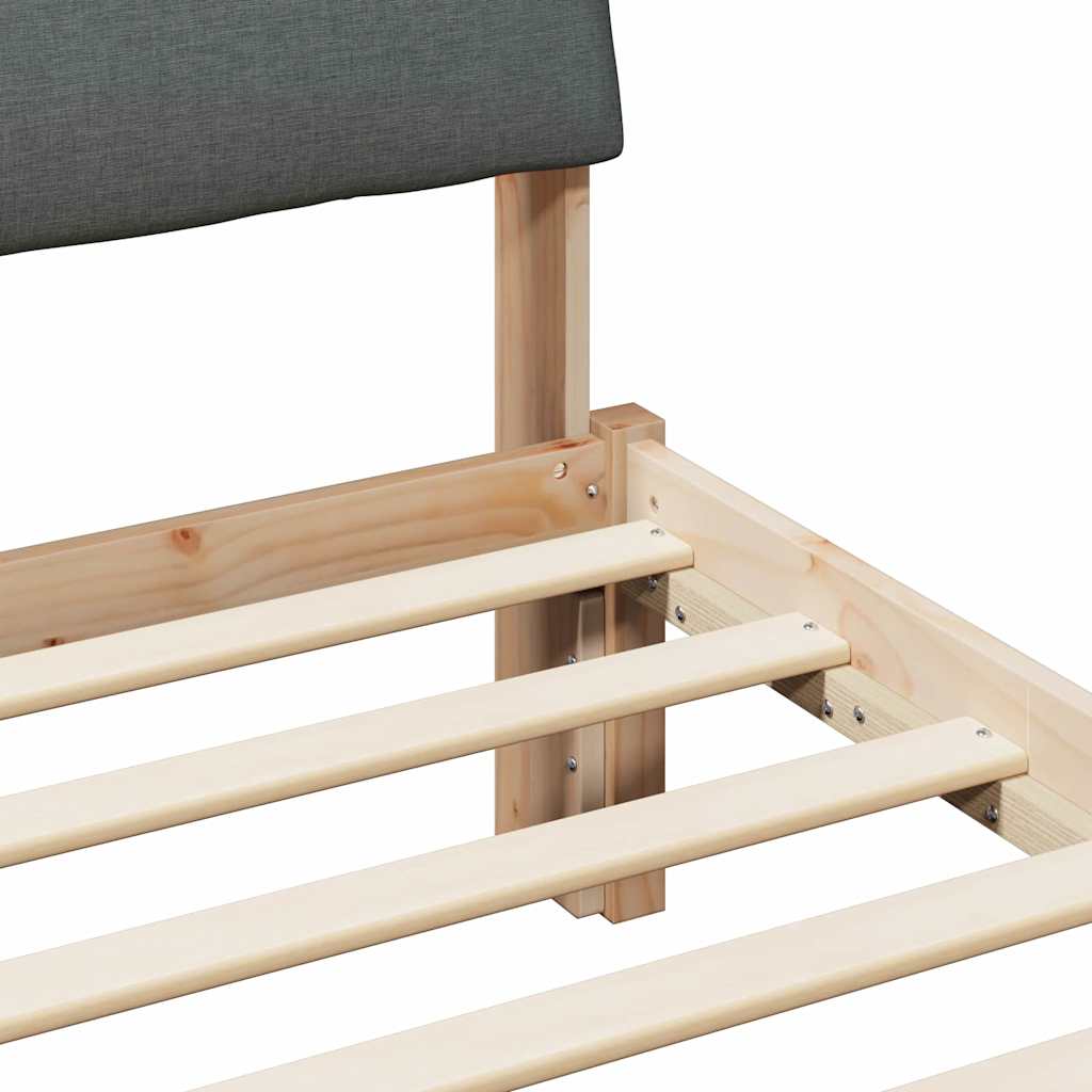 Bedframe Bruin en donkergrijs 160 x 200 cm Massief grenenhout is nu te koop bij PeponiXL, paradijselijk wonen!