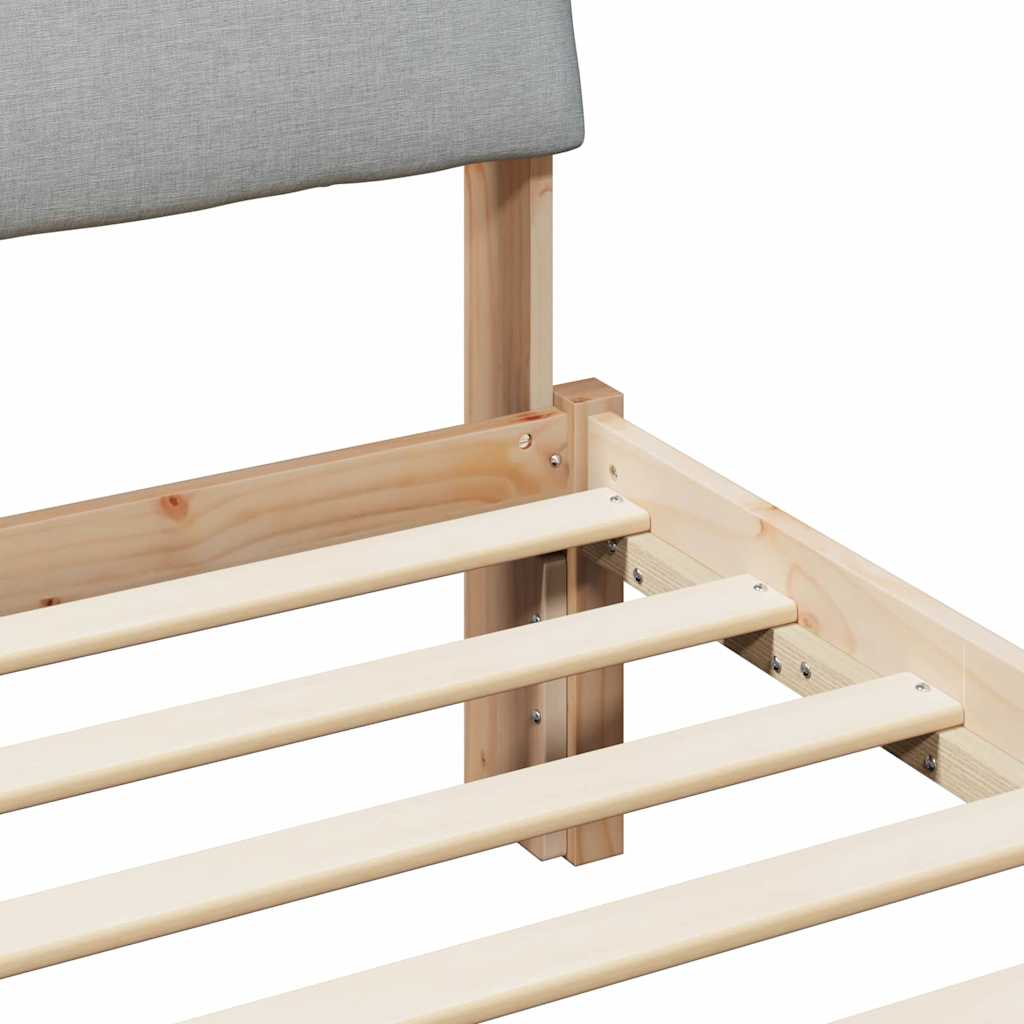 Bedframe Bruin en lichtgrijs 150 x 200 cm Massief grenenhout is nu te koop bij PeponiXL, paradijselijk wonen!