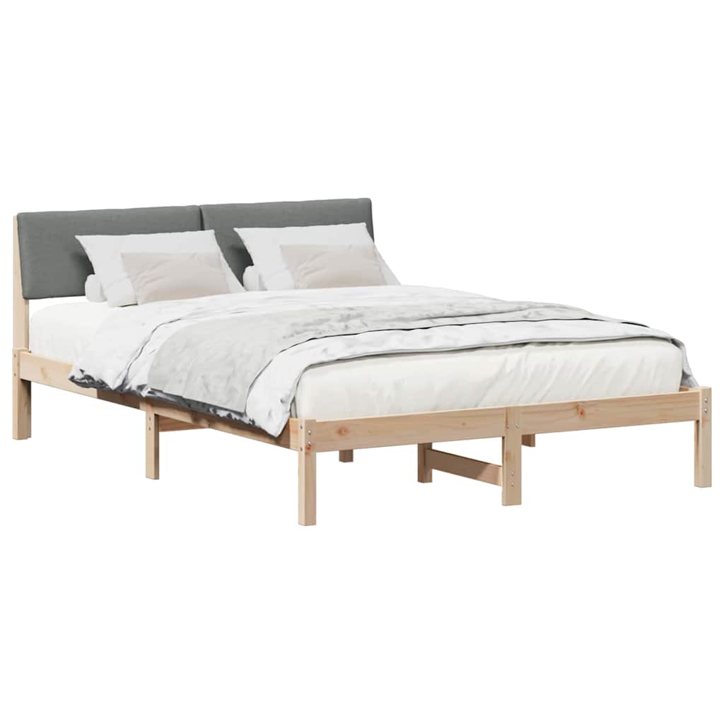 Bedframe Bruin en donkergrijs 150 x 200 cm Massief grenenhout is nu te koop bij PeponiXL, paradijselijk wonen!