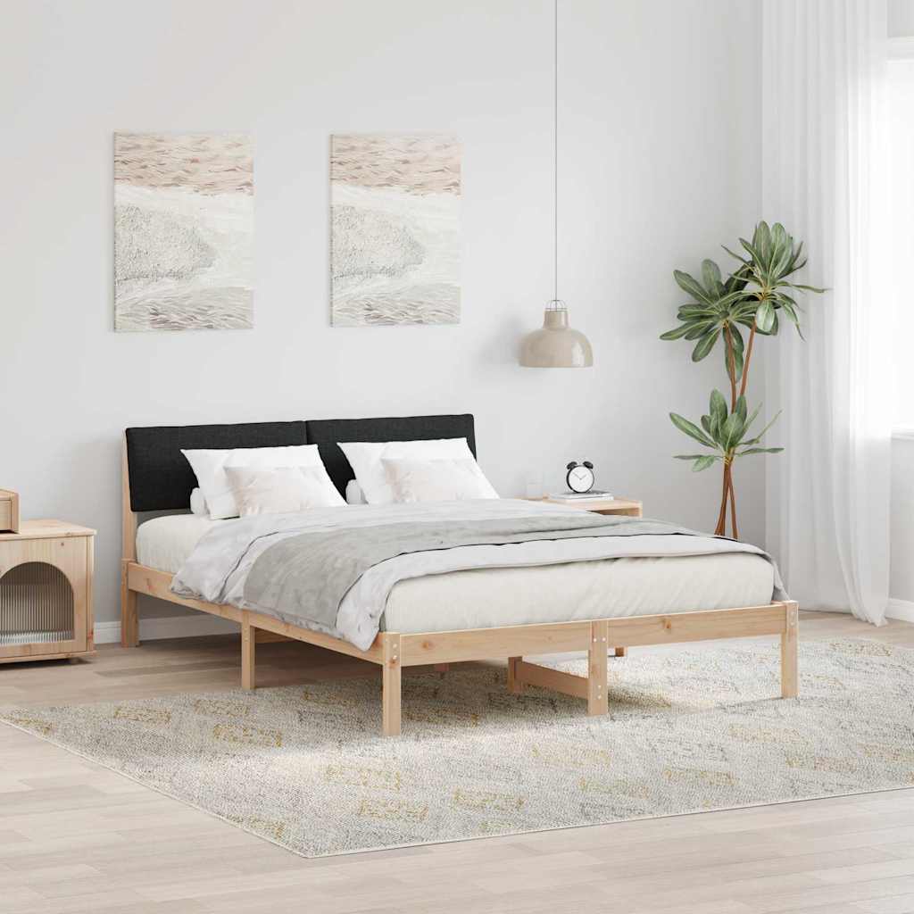 Bedframe Bruin en zwart 150 x 200 cm Massief grenenhout is nu te koop bij PeponiXL, paradijselijk wonen!