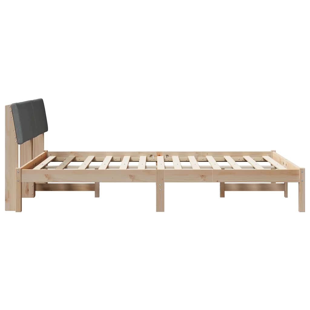 Bedframe Bruin en donkergrijs 140 x 200 cm Massief grenenhout is nu te koop bij PeponiXL, paradijselijk wonen!
