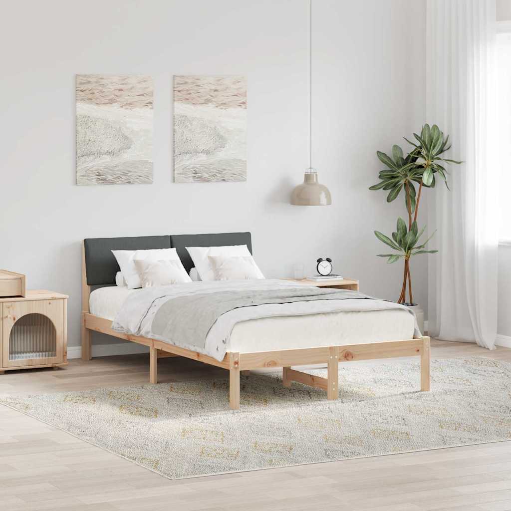 Bedframe Bruin en donkergrijs 120 x 200 cm Massief grenenhout is nu te koop bij PeponiXL, paradijselijk wonen!