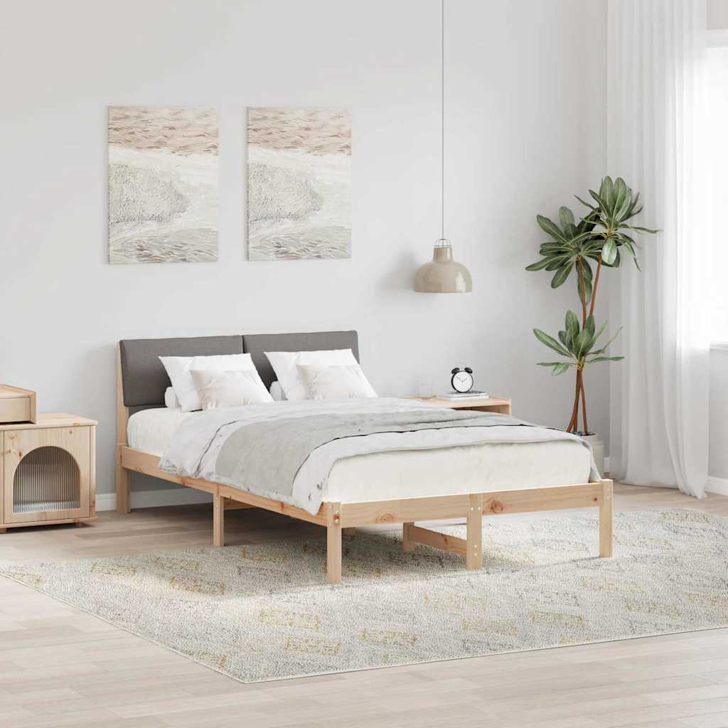 Bedframe Bruin en taupe 120 x 200 cm Massief grenenhout is nu te koop bij PeponiXL, paradijselijk wonen!