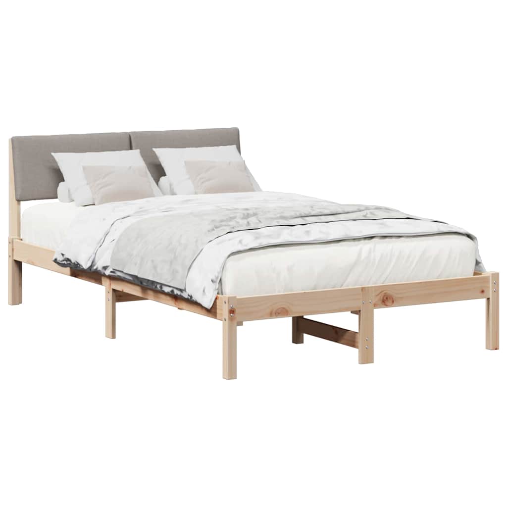 Bedframe Bruin en taupe 120 x 200 cm Massief grenenhout is nu te koop bij PeponiXL, paradijselijk wonen!