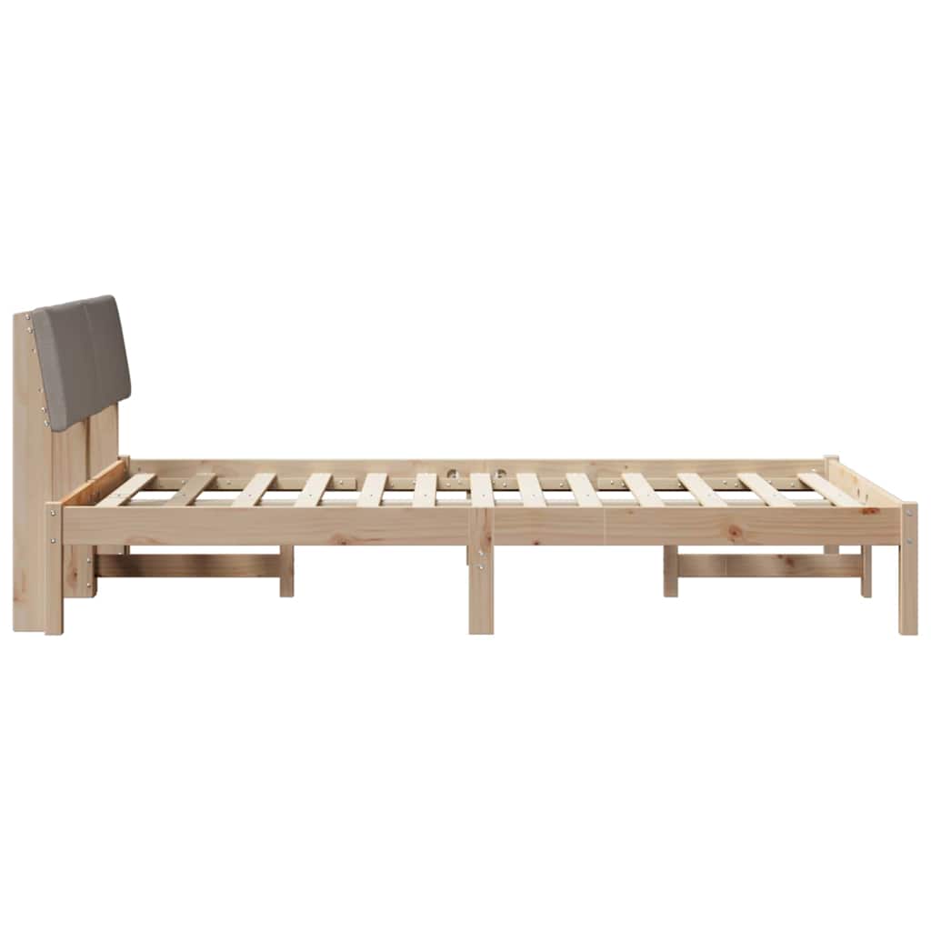 Bedframe Bruin en taupe 120 x 200 cm Massief grenenhout is nu te koop bij PeponiXL, paradijselijk wonen!