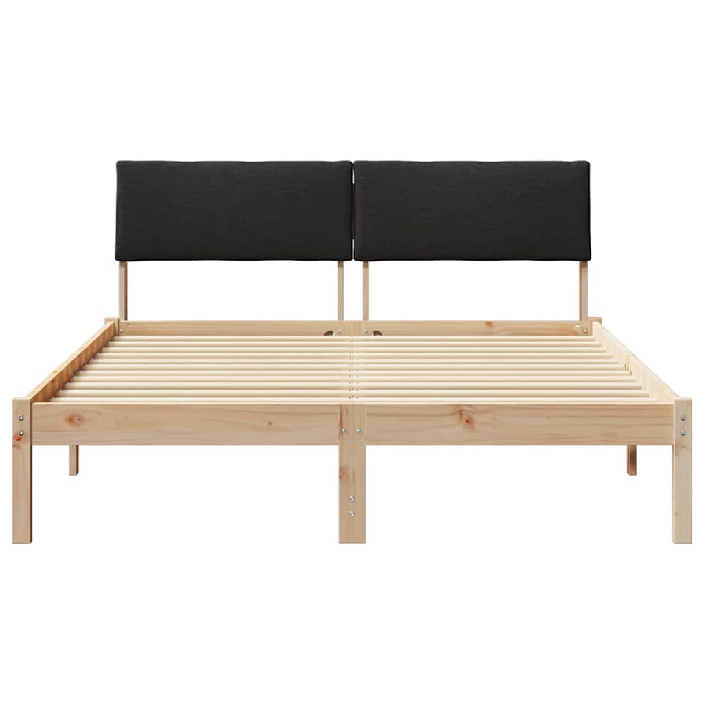 Bedframe Bruin en zwart 140 x 190 cm Massief grenenhout is nu te koop bij PeponiXL, paradijselijk wonen!