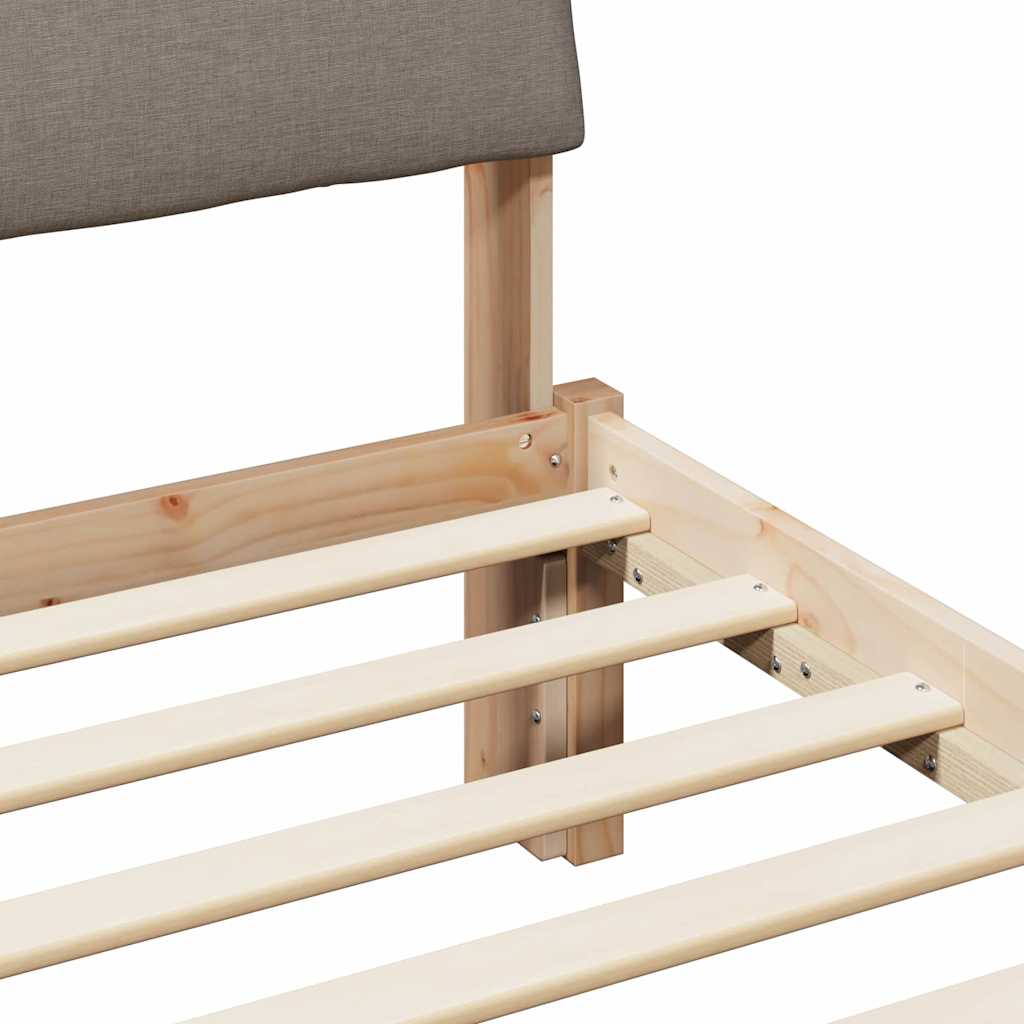 Bedframe Bruin en taupe 140 x 190 cm Massief grenenhout is nu te koop bij PeponiXL, paradijselijk wonen!