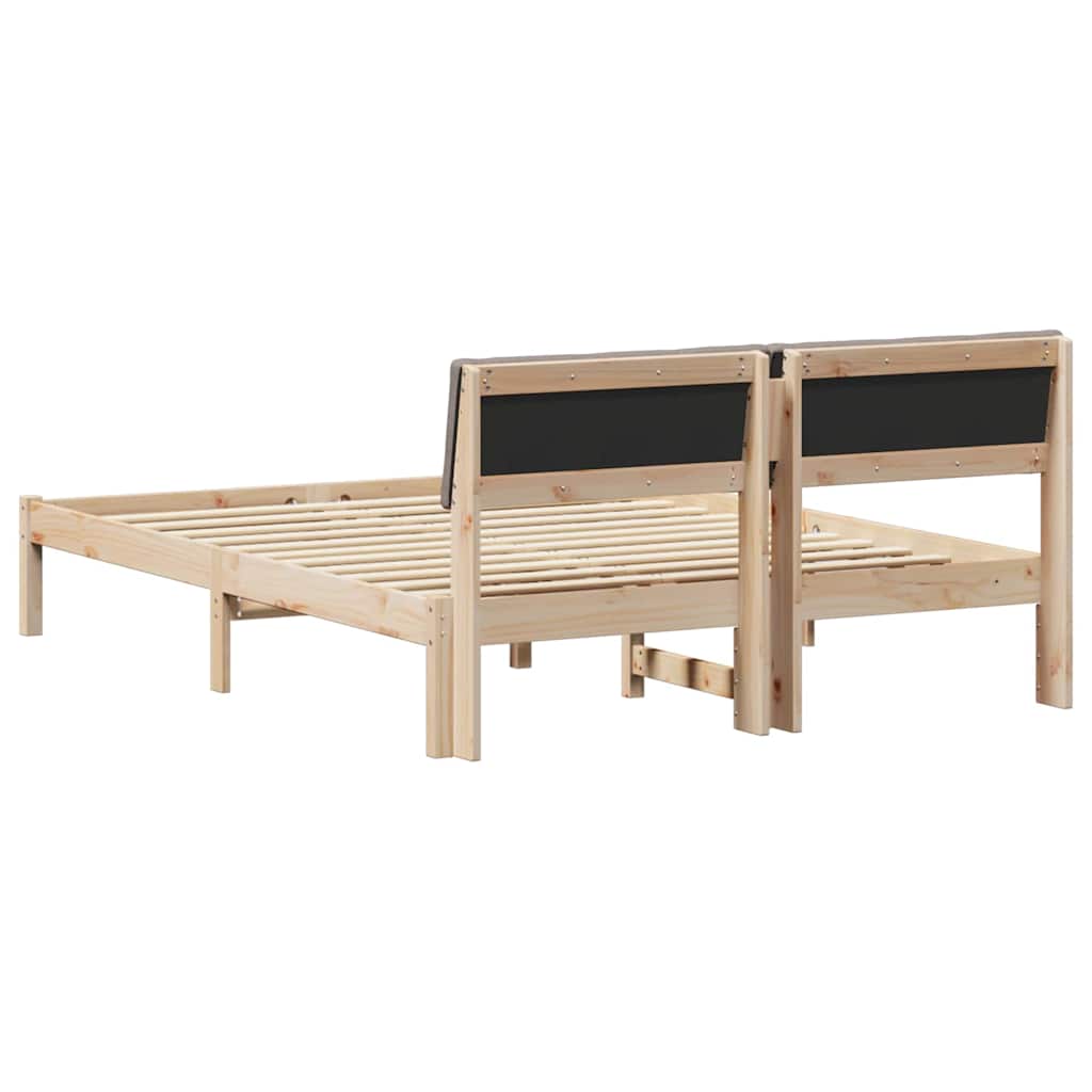 Bedframe Bruin en taupe 140 x 190 cm Massief grenenhout is nu te koop bij PeponiXL, paradijselijk wonen!