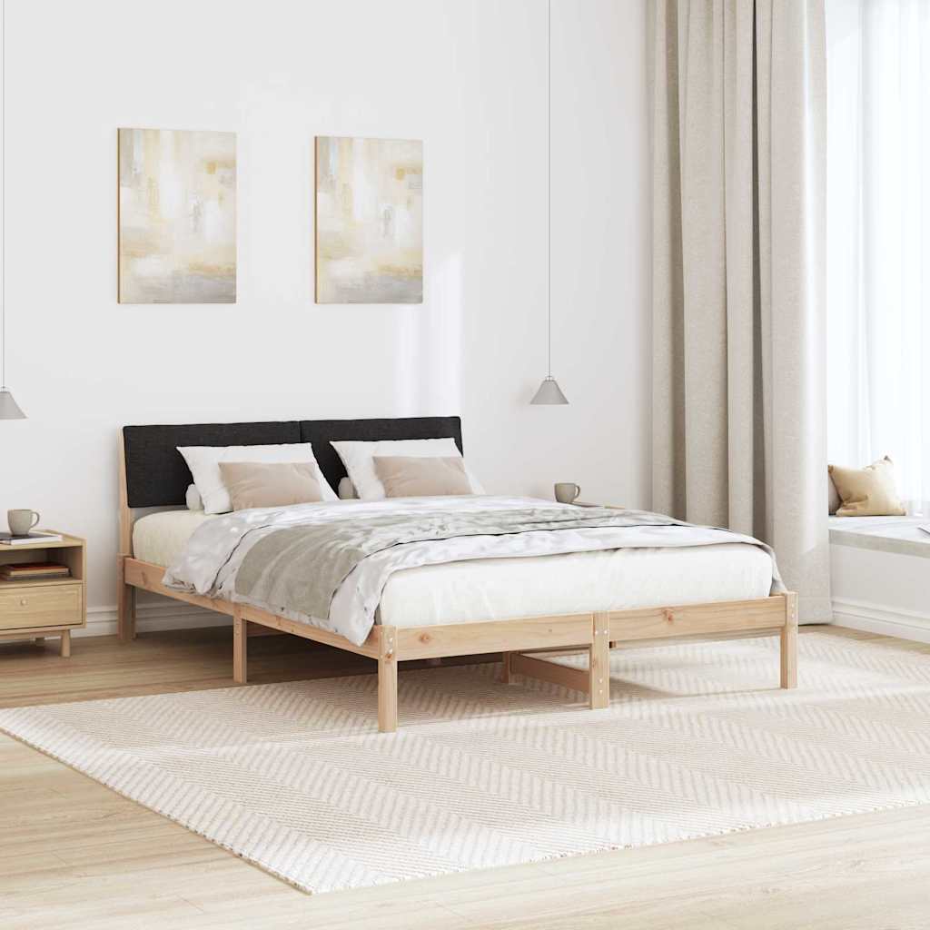 Bedframe Bruin en zwart 135 x 190 cm Massief grenenhout is nu te koop bij PeponiXL, paradijselijk wonen!