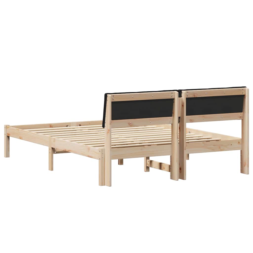 Bedframe Bruin en zwart 135 x 190 cm Massief grenenhout is nu te koop bij PeponiXL, paradijselijk wonen!
