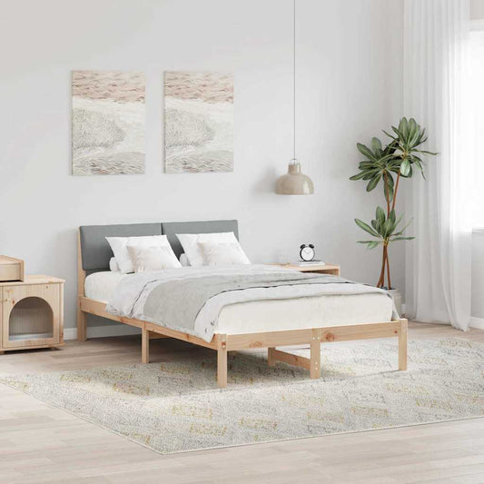 Bedframe Bruin en lichtgrijs 120 x 190 cm Massief grenenhout is nu te koop bij PeponiXL, paradijselijk wonen!