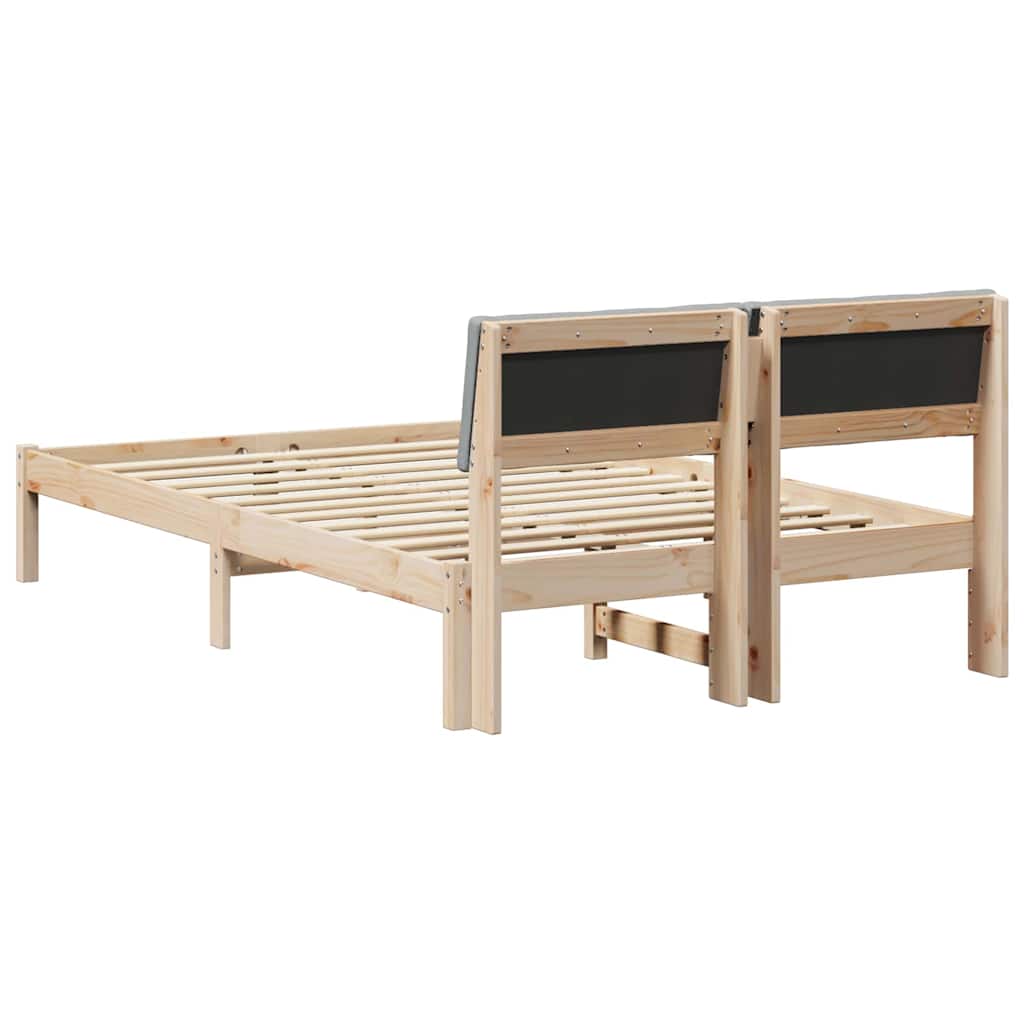 Bedframe Bruin en lichtgrijs 120 x 190 cm Massief grenenhout is nu te koop bij PeponiXL, paradijselijk wonen!