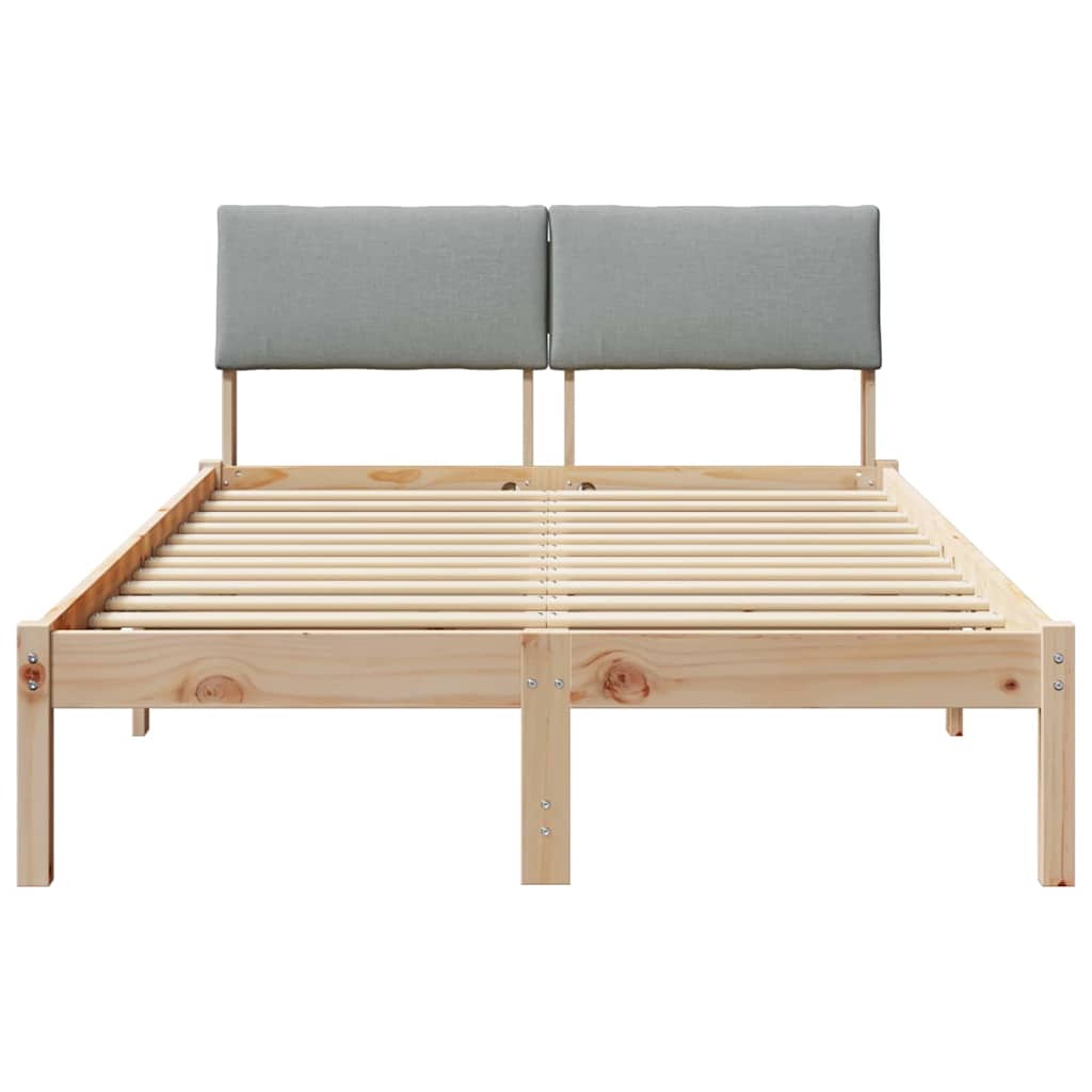 Bedframe Bruin en lichtgrijs 120 x 190 cm Massief grenenhout is nu te koop bij PeponiXL, paradijselijk wonen!
