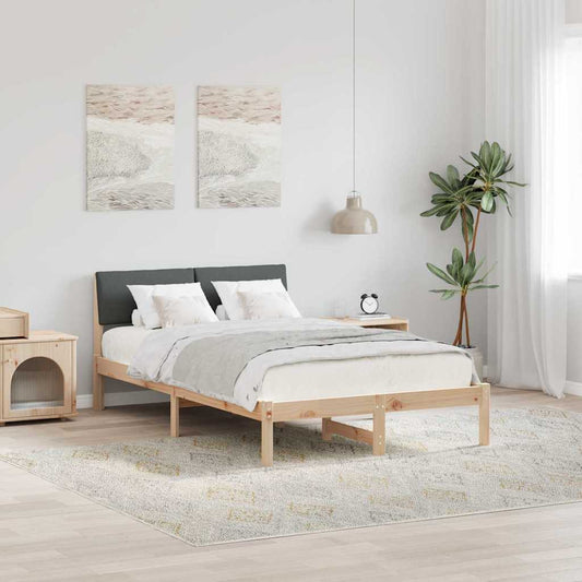 Bedframe Bruin en donkergrijs 120 x 190 cm Massief grenenhout is nu te koop bij PeponiXL, paradijselijk wonen!