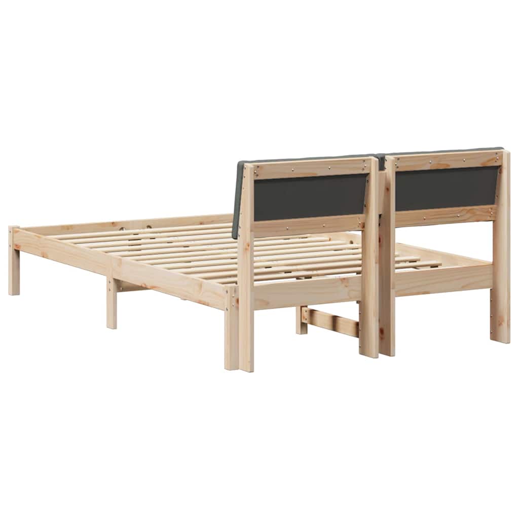 Bedframe Bruin en donkergrijs 120 x 190 cm Massief grenenhout is nu te koop bij PeponiXL, paradijselijk wonen!
