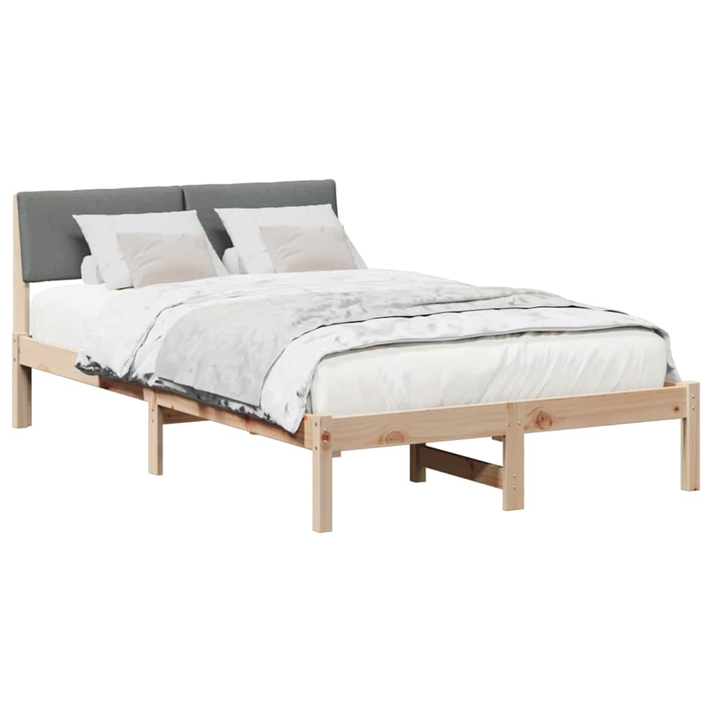 Bedframe Bruin en donkergrijs 120 x 190 cm Massief grenenhout is nu te koop bij PeponiXL, paradijselijk wonen!