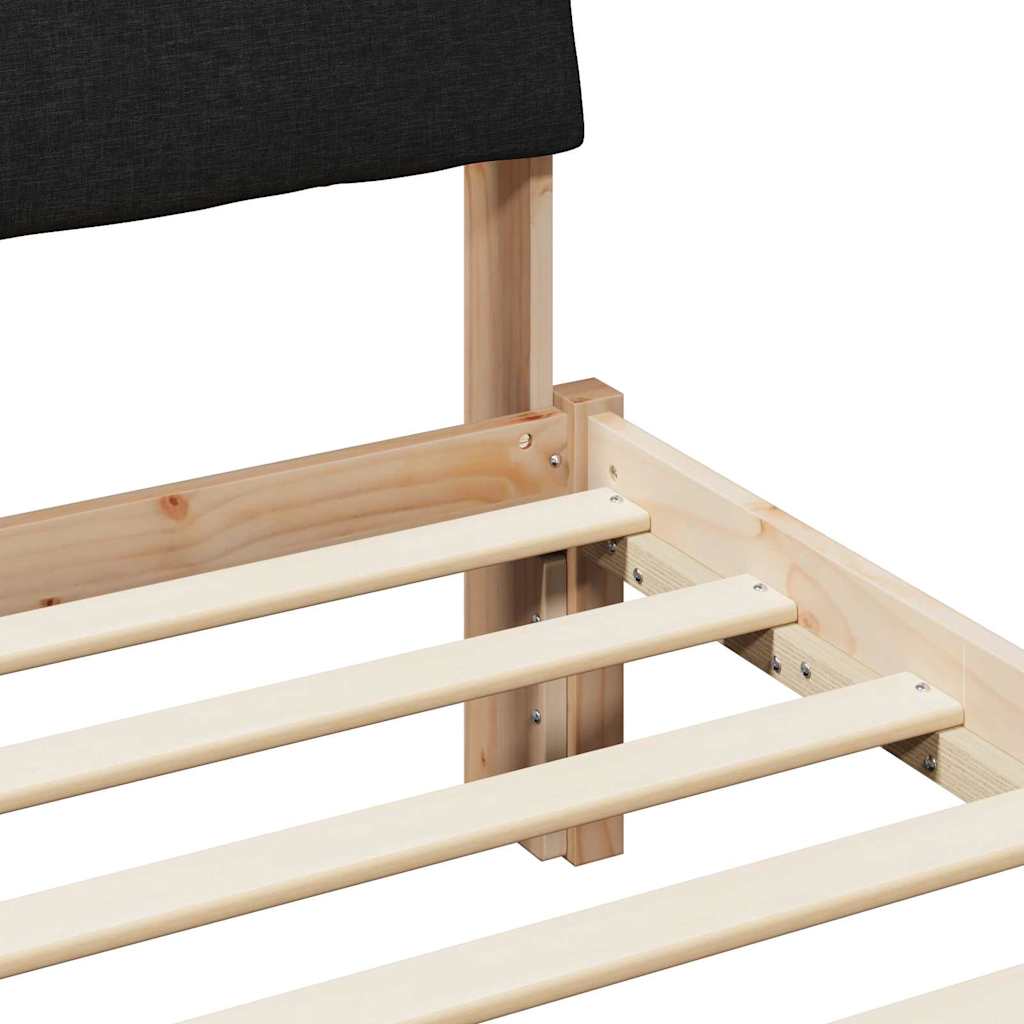 Bedframe Bruin en zwart 120 x 190 cm Massief grenenhout is nu te koop bij PeponiXL, paradijselijk wonen!