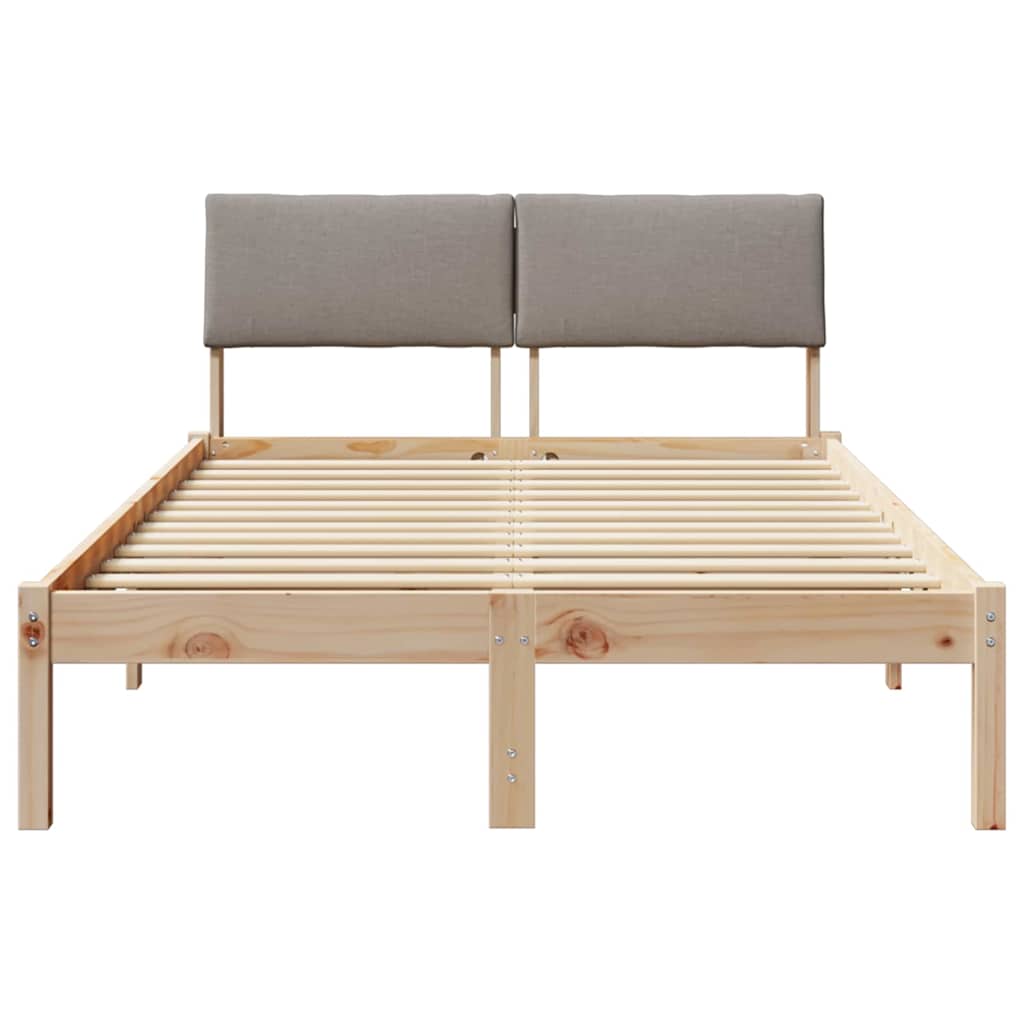 Bedframe Bruin en taupe 120 x 190 cm Massief grenenhout is nu te koop bij PeponiXL, paradijselijk wonen!