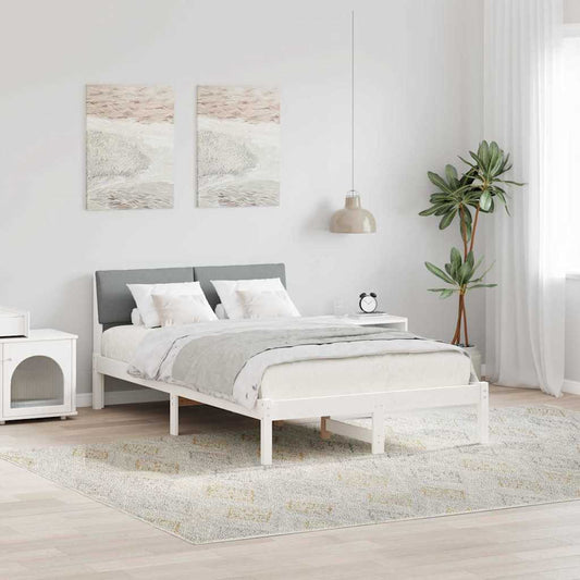 Bedframe Wit en lichtgrijs 120 x 190 cm Massief grenenhout is nu te koop bij PeponiXL, paradijselijk wonen!